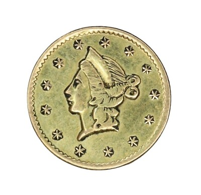 #ad 1852 CALIFORNIA GOLD Coin Half Dollar Round California Gold $458.99