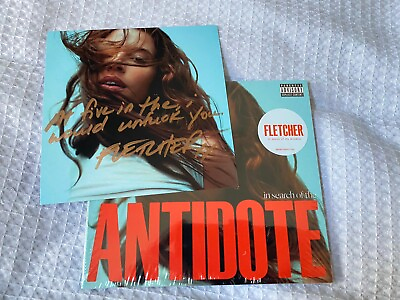 #ad Fletcher Signed — In Search Of The Antidote CD Signed Personalised Art Card GBP 79.97