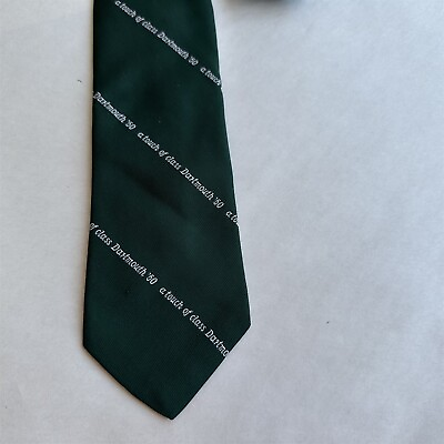 #ad Vintage Dartmouth Class of 1950 Mens Tie Green Warden Brooks Ltd University $79.99