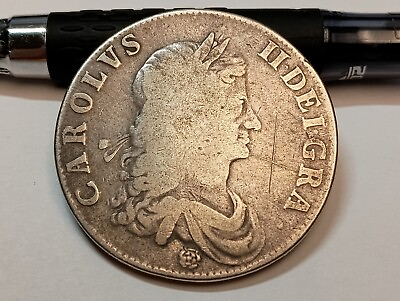 #ad 1662 England Silver Crown Charles II Great Britain $350.00