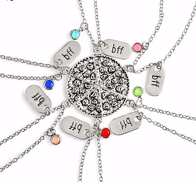 #ad BFF Necklace Pizza Best Friend Necklaces Pendant Friendship Jewelry Charm 6pcs $9.95