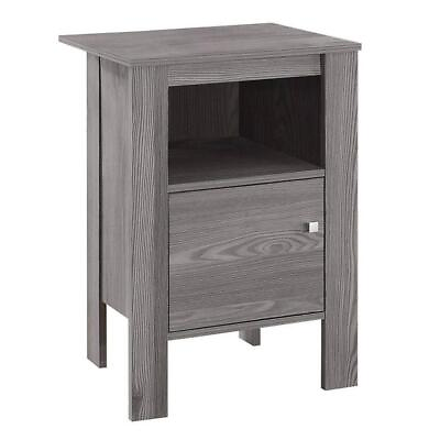 #ad Monarch Specialties End Side Table 10.25quot;x18.25quot;x25.25quot; Gray 2 Shelf Solid Wood $59.49