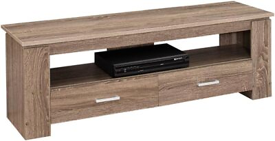 #ad Monarch Specialties I TV STAND 48 L 2 Storage Drawers Dark Taupe $324.72