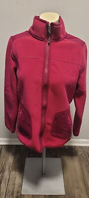 #ad Womens Green Tea Full Zip Rose Jacket Size Large with Pockets $15.00