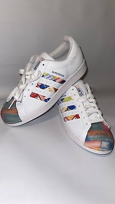#ad Men’s NEW Originals Superstar Shoes Sneakers GX2717 White Blue Orange 8.5 $68.00