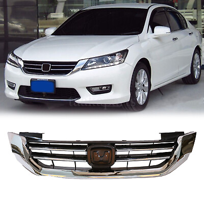 #ad Chrome Front Bumper Upper Grille Grill Fit For 2013 2014 2015 Honda Accord Sedan $43.50
