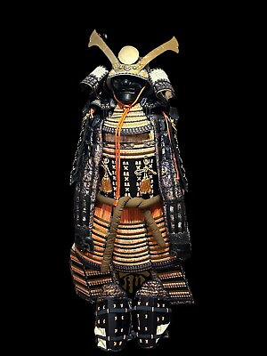#ad Authentic Japanese Samurai Armor Kabuto Yoroi Antique With Armor Box 1900s Menpo $1614.99