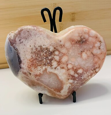 #ad PINK AMETHYST HEART CRYSTAL DRUZY 1.50 Lb. STAND INCLUDED 678 Grams $128.00