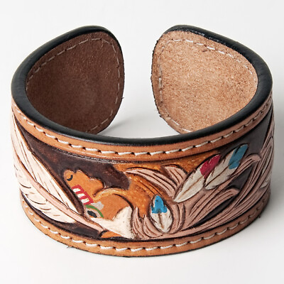 #ad AD American Darling ADBRF154 Hand tooled carved Genuine Leather Bracelet women $22.00