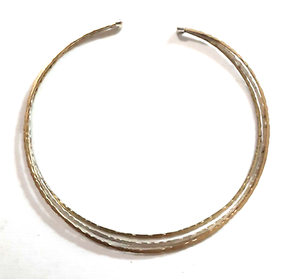 #ad Gold And Silver Choker Collar Necklace 10mm*15 Inch $25.75