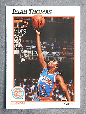 #ad Isiah Thomas #66 NBA Hoops 1991 Basketball Card Detroit Pistons LN $1.99