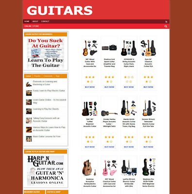 #ad GUITAR WEBSITE STORE ONE YEARS HOSTING NEW DOMAIN SSL CERTIFICATE $39.99