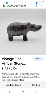 #ad Vintage Fine African Stone Hippo Sculpture The Great Rif Valley Kiboko $15.00