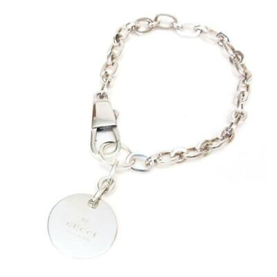 #ad GUCCI authentic bracelet circle plate silver SV925 simple design accessories $356.08