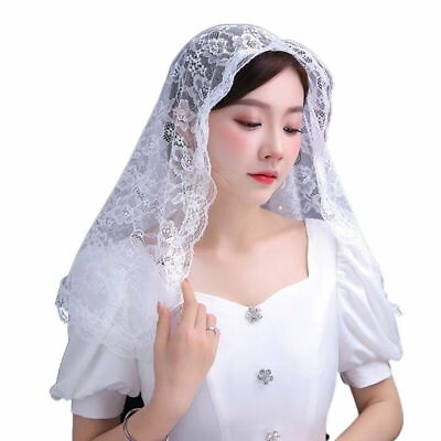 #ad Polyester Wedding Church Veils Floral Laces Blusher One Layer Nuptial Short Veil $13.43