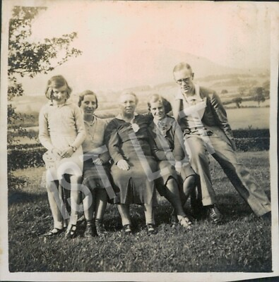#ad Country Family Portrait Vintage Group Photo with Scenery GBP 5.99