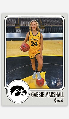 #ad Gabbie Marshall Custom Iowa Basketball Card Limited Edition $9.49