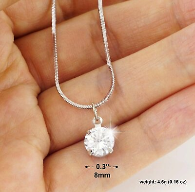 #ad #N452C Women Small 0.3quot; Cubic Zirconia Pendant Chain Choker Necklace 16quot; $8.99