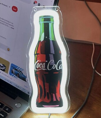 #ad Cola Coke Tiny Fun Bottle Pepsi Soda USB Plug Silicone Neon Light Sign 9quot;x3quot; G1 $29.90