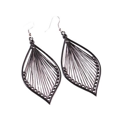 #ad 1Pair Fashion Women Alloy Leaf Stud Dangle Earings Eardrop Solid Hoop Earrings $5.92