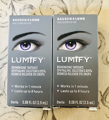 #ad Lumify Eye Drops 2 X 0.08 FL OZ 2.5mL . 2 pack AUTHENTIC $19.95