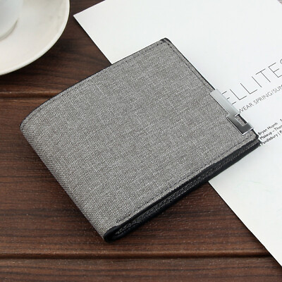#ad Men Multifunctional Canvas Casual Business Wallet With Card Slots High Card $9.49