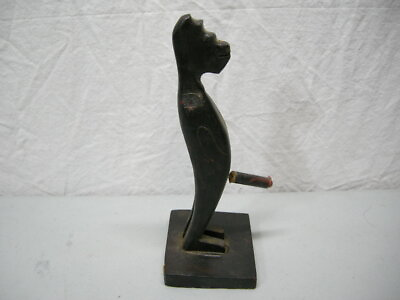 #ad VINTAGE African Wood Carving Ancient God of Fertility Phallic 9” Figure 1970s? $29.99