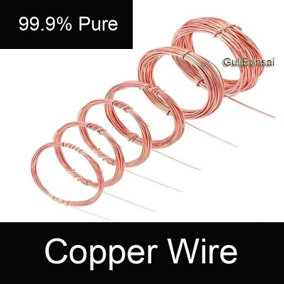 #ad Pure Solid Bare Copper Wire Uncoated Jewellery Craft Bonsai Penjing Training $2.99