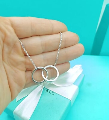 #ad Tiffany amp; Co Silver 1837 Interlocking Circles Necklace 17.5quot;Retail £480 Genuine GBP 249.00