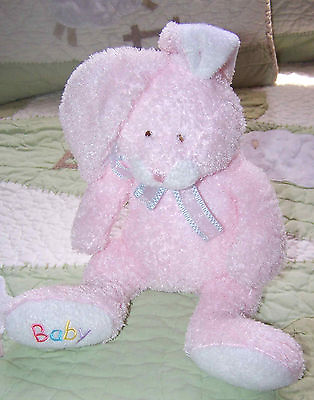 #ad Ty Love to Baby Bunny Hop Rabbit Stuffed Toy w Blue Ribbon 2005 10quot; EUC $17.59