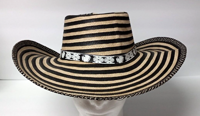 #ad Colombian Hat Sombrero Sinuano Arrow Cane Caña Flecha Vueltiao Panama Style Sz 4 $59.49