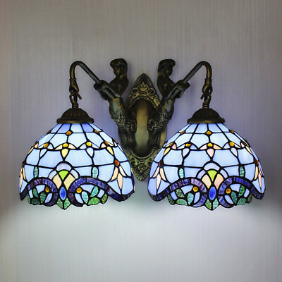 #ad Baroque Stained Glass Vanity Lighting Modern Tiffany Wall Sconce Light Fixture $109.00