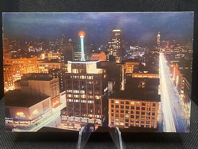 #ad #ad POSTCARD: Metropolitan Seattle Skyline At Night Aerial View H16￼ $3.50