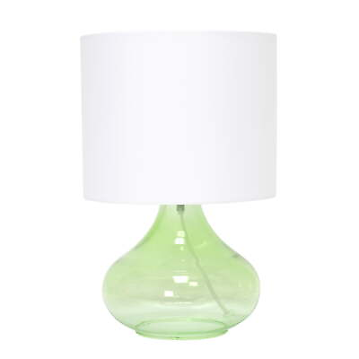 #ad Glass Raindrop Table Lamp with Fabric Shade Green With White Shade $25.01