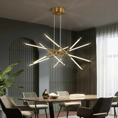 #ad Nordic Sputnik Chandelier Modern Living Room Dimmable Study Room Ceiling Light $201.59