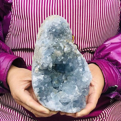 #ad 1970G Natural Beautiful Blue Celestite Crystal Geode Cave Mineral Specimen 292 $138.00