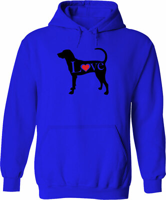 #ad Love Foxhound Coonhound Unisex Mens Hoodie Sweater Heart English Hound Dog Lover $35.51