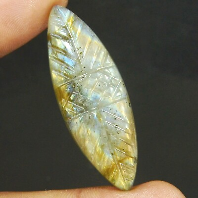 #ad 45.75Ct Natural Labradorite Designer Handcrafted carving Gemstone For Jewelry $7.99