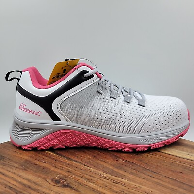 #ad Thorogood AST Low Shoes Womens 10.5M White Pink Steel Toe Safety Lace Up Sneaker $39.99