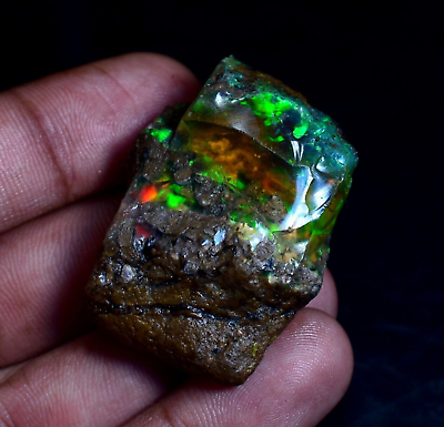#ad Stunning Big Natural Ethiopian Opal Raw Multi Fire Opal Rough 123.20 Ct OOP 138 $111.59