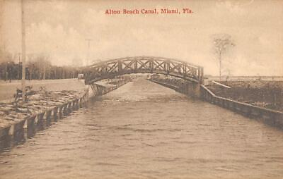 #ad Alton Beach Canal Bridge MIAMI FLORIDA Mayo#x27;s Stationery 1910s Vintage Postcard $8.96