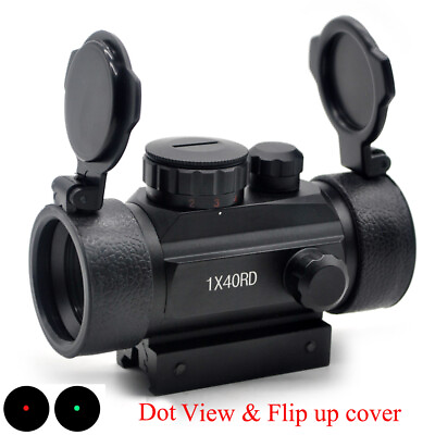 #ad 1x40 RD Green Red Dot Sight Scope Hunting Optics Fit 11 20mm Rail Flip Up Cover $23.99