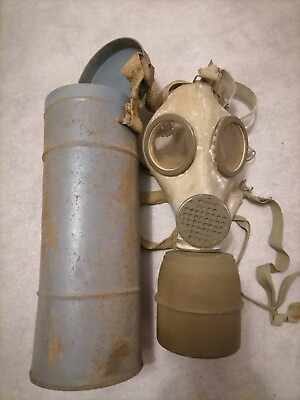 #ad WW2 French Gaz Mask Filter and Canister Excellent $139.00