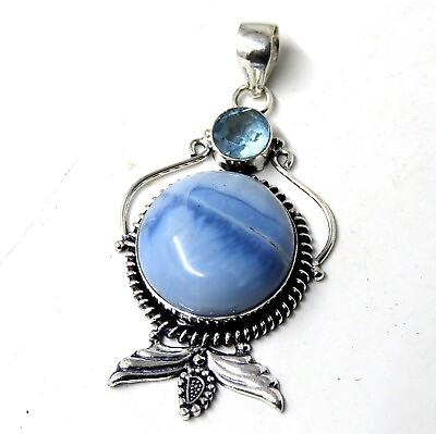 #ad Blue Opal 925 Sterling Silver Plated Handmade Jewelry Pendant 10 Gm NewA107 $11.99