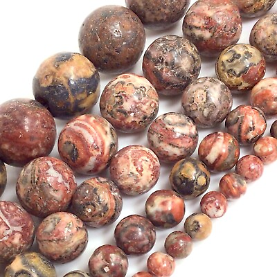 #ad Natural Gemstones Leopard Skin Jasper Spacer Loose Round Beads 15quot; 4 6 8 10 12mm $5.99