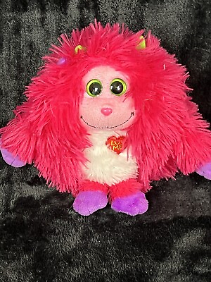 #ad TY MONSTAZ 8quot;TRIXIE Pink Plush Luv Me Beanie Soft Stuffed Round Animal 2012 $12.87
