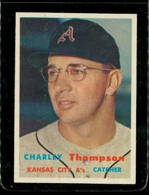 #ad Vintage 1957 Baseball Trading Card TOPPS #142 CHARLEY THOMPSON Kansas City A#x27;s $10.50