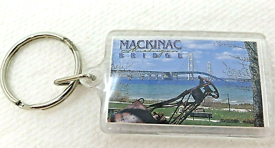 #ad Keychain Mackinac Michigan Bridge Buoy Backpack Vintage $11.95