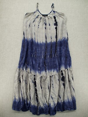 #ad Wendy Bellissimo Womens Tie dye Maxi Boho Dress Scoop Neck Straps Multicolor $13.88