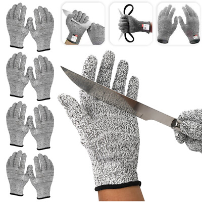 #ad 4Pair Cut Proof Stab Resistant Butcher Gloves Safety Glove Kitchen L5 Protection $6.85